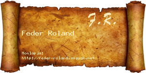 Feder Roland névjegykártya